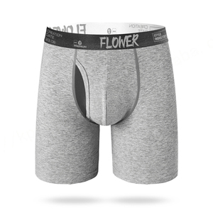 Calzoncillos bóxer para hombre, ropa interior transpirable, suave, bolsa abierta para volar, bolsa de algodón de pierna larga, calzoncillos para hombre con humedad - Product Image 2