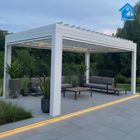 Pergola extérieure en aluminium sur mesure de haute qualité, facile à assembler, résistante aux intempéries, avec toit à persiennes pour patio, gazebo