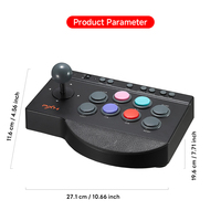 Manette de jeu filaire USB PXN 0082, console d'arcade, contrôleur Street Fighter pour Switch/PC/Android TV//