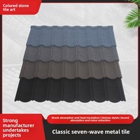 Tôles de toiture ondulées en acier zingué aluminisé, imperméables et isolées, type tuiles à sept vagues, pour toitures de villas et de maisons