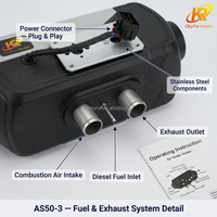 OkyRie AS50-3 5KW 12V/24V Pemanas Diesel 5000W Auto ECU Diagnosis Mandiri Pemanas Kabin Truk