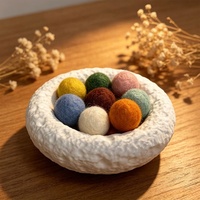 Diffuseur d'ambiance écologique en feutre de laine naturelle, ensemble de boules parfumées pour la maison, petits pompons parfumés