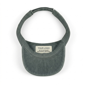 Visera de algodón lavado de primera calidad con logotipo de parche de cuero grabado personalizado, cualquier color, MOQ bajo para marcas <span class=keywords><strong>boutique</strong></span> - Product Image 3