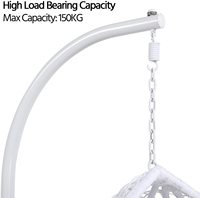 Balançoire œuf suspendue en rotin PE bon marché avec support pour coussin chaise balançoire suspendue en osier pour intérieur et extérieur