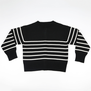 Suéter a Rayas Estilo Francés, Proveedor Mayorista de Cárdigan de Punto Náutico para Boutique, Prendas de Punto en Blanco y Negro - Product Image 2