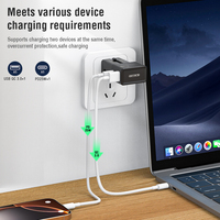 Adaptateur universel 25W QC3.0 + PD3.0 Smart Power USB Type-C Prise internationale tout-en-un Ordinateur portable Charge rapide Voyage