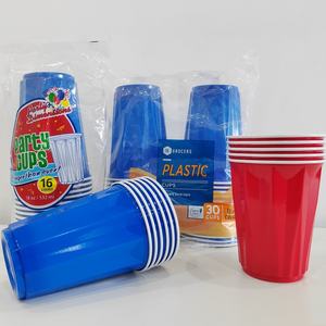 Gobelets de fête rouges certifiés BRC BSCI, gobelets jetables de 16 oz, plastique écologique pour supermarché - Product Image 4