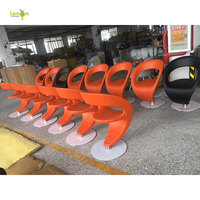 Chaises de bar décontractées sans accoudoirs à la mode, meubles de loisirs avec base ronde en acier inoxydable