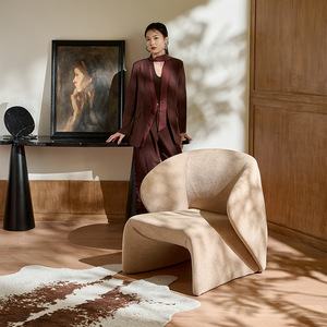 Fauteuil lounge moderne de designer nordique, fauteuil simple avec structure souple, fauteuil de salon - Product Image 2