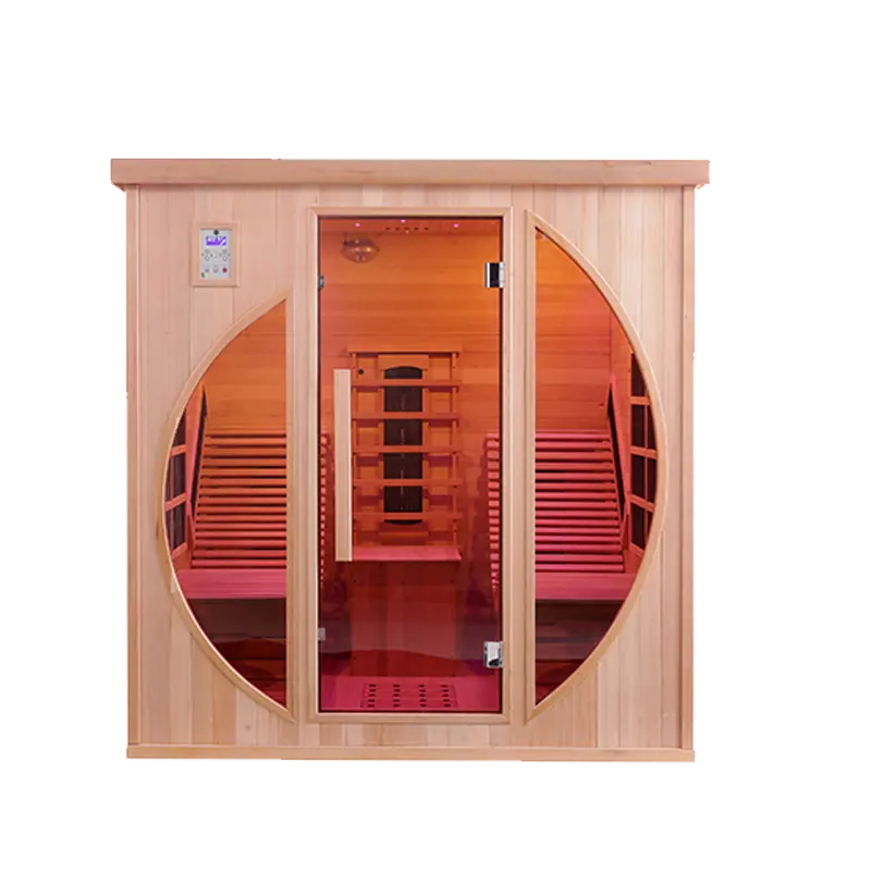 Luxus-Relax-Sauna-Zimmer Heim Hemlock Doppellieger Ferninfrarot-Sauna-Zimmer Infrarot-Sauna mit Rotlicht