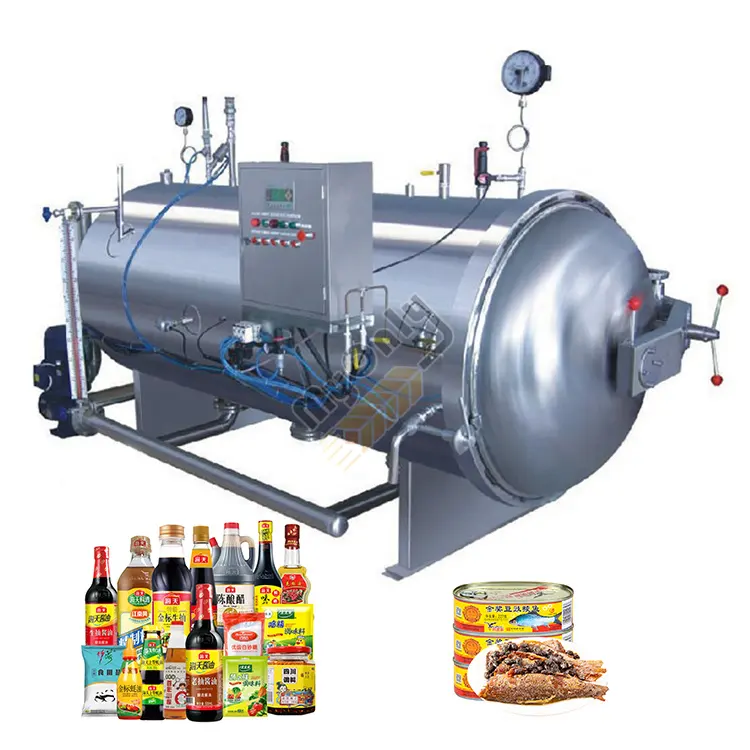 MY Food and Beverage Water Immersion Rotary Fish Process Retort Machine with Counter Pressure