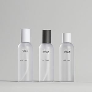 Flacon de pulvérisation de brouillard rond en plastique givré de 200ml Noir et blanc <span class=keywords><strong>Corps</strong></span> vide en stock continu pour sérum et lotion de soin de la peau - Product Image 2