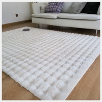 Luxuriöser Waschbarer Kaninchenfell-Teppich für Wohnzimmer, Flauschiger Bodenteppich, Teppiche und Läufer