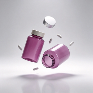 220ml PET Pill Bottle Round Medicine Container <b>Screw</b> Cap Custom Color Screen Printing Packaging - Product Image 3
