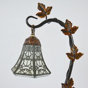 LongHuiJing 6Inch Custom Made Home <b>Lighting</b> Tiffany Stained Glass Table Lamps Antique Leaf Base Home Table Lamp - Product Image 3