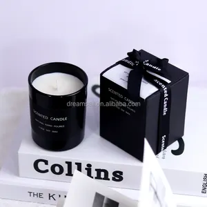 Wholesale Round Glass Vessel Private Label Custom Candle Jar With Lid And Gift Box