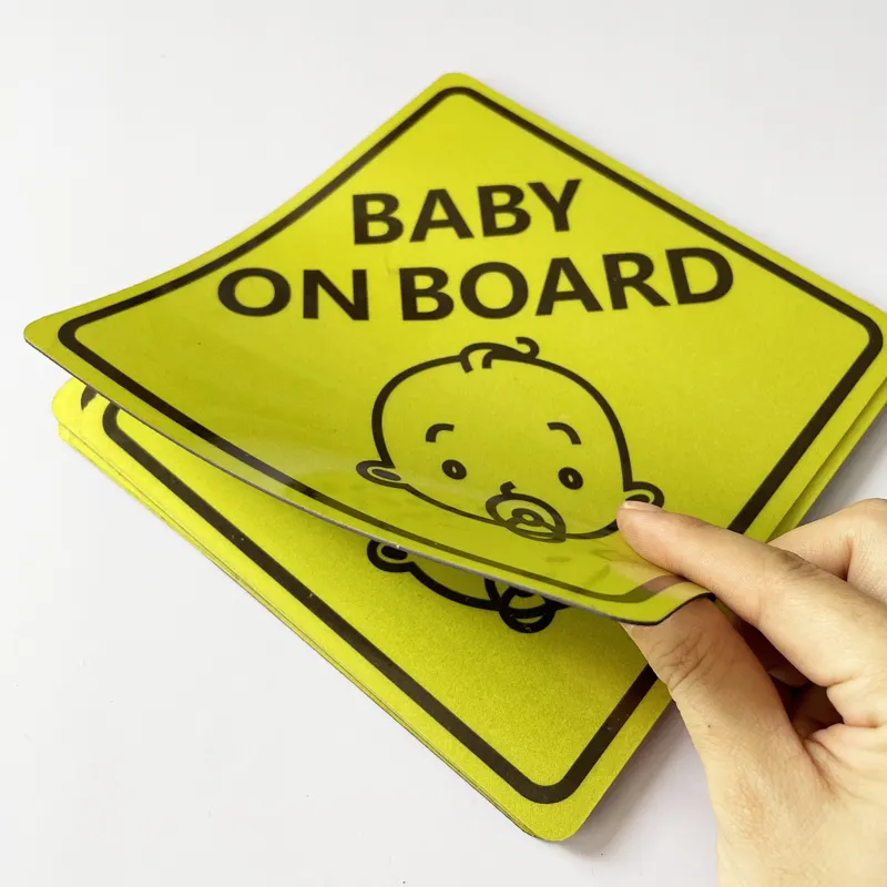 5X5 Inch Reflecterende Baby Aan Boord Teken Voorzichtigheid Decals Voor Auto