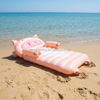 Bouée de piscine gonflable rose en forme de cochon, en vinyle/PVC, capacité 100-500 kg pour 2 passagers, utilisation extérieure/intérieure, rivière, piscine