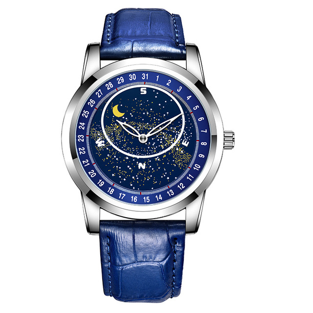 Rotating All Over the Sky Starry Disc Waterproof Luminous Watch