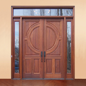 Porte d'ingresso esterne in legno design esterno moderno ingresso principale <span class=keywords><strong>porta</strong></span> in legno massello con lato lite e traversa - Product Image 6