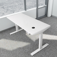 Bureau d'ordinateur ergonomique électrique blanc à double moteur, réglable en hauteur pour le travail assis-debout, mobilier de bureau