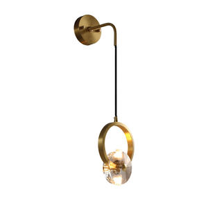 Lámpara de Pared Moderna Minimalista Totalmente de Cobre para Dormitorio de Hotel, Fondo de Cristal Creativo en Sala de Estar y Pasillo de Lujo - Product Image 2