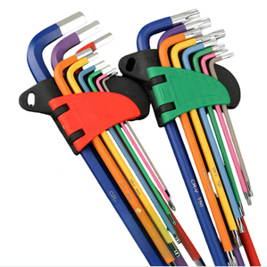 Lot de 9 clés Allen en acier recouvert de plastique coloré en forme de L, à embout long/rond, pour réparation automobile et machines – Vente chaude usine - Product Image 2