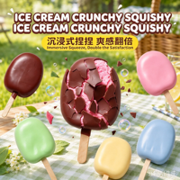 Jouet Squishy Anti-Stress en Forme de Sucette Glacée Faite Main, Peau Croustillante, pour Enfants et Adultes, Idéal pour le Bureau et les Moments de Détente Quotidiens
