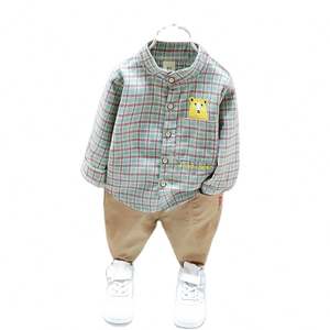Vêtements pour enfants de haute qualité, ensembles de vêtements pour garçons, chemise formelle et pantalon uniforme, ensemble 2 pièces - Product Image 1