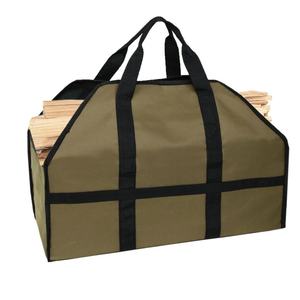 Free Sample Factory-priced outdoor carrier <b>log</b> storage <b>fireplace</b> canvas bags with wax for holding firewood - Product Image 1