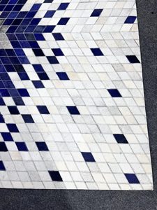 Luxe moderne 100% tapis en cuir tufté à la main rayé antidérapant lavable concepteur Handloom Technique salon bureau hôtel salle à manger utilisation - Product Image 3