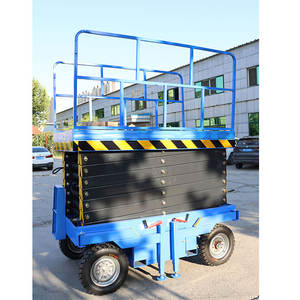 बाहरी रखरखाव कार्य के लिए विशाल कैंची लिफ्ट प्लेटफॉर्म 10 मीटर 14 मीटर ऊंचाई भारी शुल्क - Product Image 4