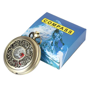 <span class=keywords><strong>Montre</strong></span> de poche en bronze vintage avec design à clapet creux doigt <span class=keywords><strong>aiguille</strong></span> métal boussole extérieure cadeau de cross-country pour les enfants - Product Image 6