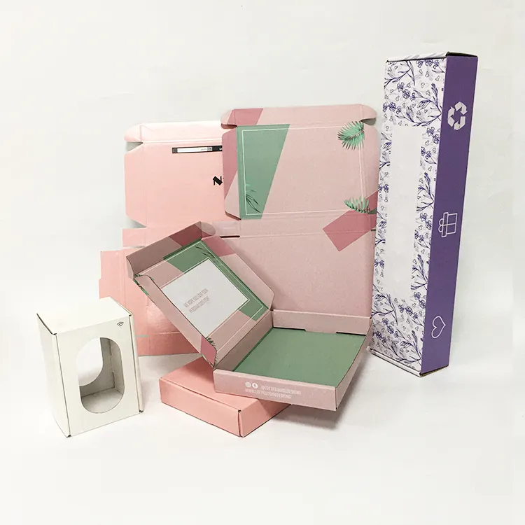 Caixa de embalagem com logotipo personalizado, caixa de embalagem de cor-de-rosa claro e verde, brilho labial, caixa de making