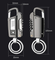 Pemantik Rokok Elektronik Kawat Tungsten Multifungsi Gantungan Kunci USB Isi Ulang dengan Pembuka Botol dan Senter