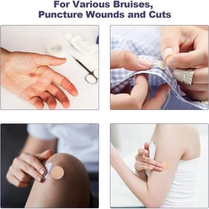 Apósito redondo pequeño de plástico PE impermeable para heridas menores, imperfecciones, acné, vacunas y otros tratamientos de heridas con adhesivo. - Product Image 2