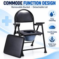 Chaise de toilette pliante réglable en hauteur pour personnes âgées, handicapées et soins aux patients