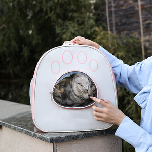 Новый дизайн, легкий Расширяемый Рюкзак для домашних животных, стильная Складная дышащая оксфордская ткань + ПВХ с открытой застежкой, сумка для кошек и собак, дорожная - Product Image 5