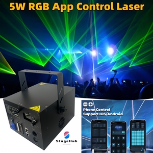 Spectacle laser 5W professionnel, contrôle par application téléphonique, animation 3D couleur pleine, lumière laser <span class=keywords><strong>DJ</strong></span> pour <span class=keywords><strong>DJ</strong></span>, club, fête - Product Image 1