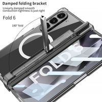 Voor Samsung Voor Galaxy Z Fold 6 Business Style Pc Opvouwbare Case Magnetische Draadloze Oplaadpenhouder Schokbestendig Volledig Pakket