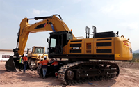 Excavatrice géante pour l'exploitation minière SY750H-S SY705H-S, méga-engin de terrassement |   Godet super grand format de 4,6 à 5,4 m³, poids opérationnel de 76,2 tonnes