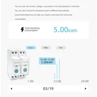 Disjoncteur intelligent Wi-Fi Tuya 1P 63A avec compteur Kwh, relais temporisé (MCB), protection contre les surtensions/surintensités, compatible Alexa Google Home