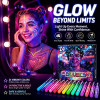 Surligneurs Lumineux Néon UV Fluorescents, Marqueurs Peinture, Stylos Marqueurs Lumineux Brillants qui Brillent dans le Noir pour Bricolage, Fournitures Artistiques