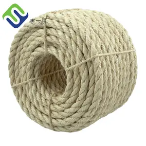 Good quality 6mm 500 meters natural 3 strand twisted bleached sisal rope for cat tree