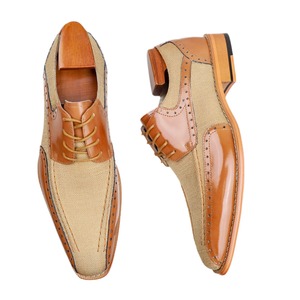 2026 Men's Business Leather Shoes Color <b>Block</b> Dress Shoes Square Toe Lace-up Casual Shoes for Men - Product Image 4