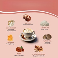Café de Hongos Orgánico Funcional de Marca Privada OEM/ODM, Mezcla Instantánea de Melena de León, Reishi, Cordyceps y Chaga para Adultos
