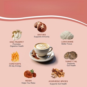 OEM/ODM Private Label Organic Functional Mushroom Coffee Powder Lions Mane Reishi Cordyceps Chaga Instant Blend for Adults - Product Image 2