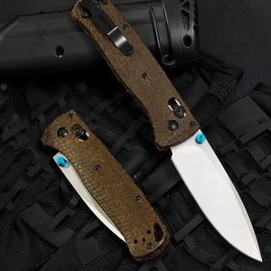Couteau pliant <span class=keywords><strong>en</strong></span> acier BM 535 D2, manche <span class=keywords><strong>en</strong></span> Micarta lin, couteau de poche tactique d'extérieur, couteau vintage EDC, équipement de survie <span class=keywords><strong>en</strong></span> camping, outil EDC - Product Image 3