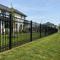 Clôture en aluminium sur mesure facile à installer, directement de l'usine, pré-percée, sans soudure, revêtement en poudre, clôture de sécurité pour jardin en alliage