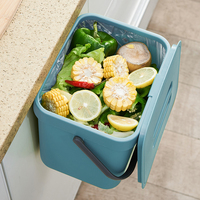 HANGSHUA Poubelle de cuisine Bokashi Poubelle d'intérieur colorée de 7L Poubelle à compost en plastique avec couvercle